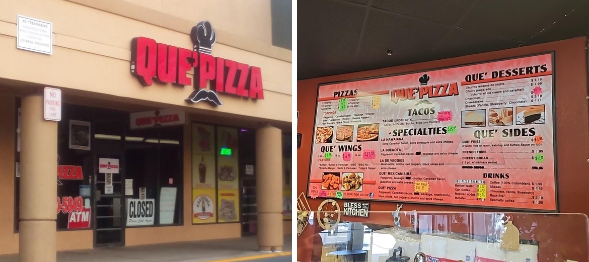 Que' Pizza Menu